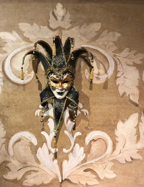 Máscara veneciana Bromista negro Joker🎭.png
